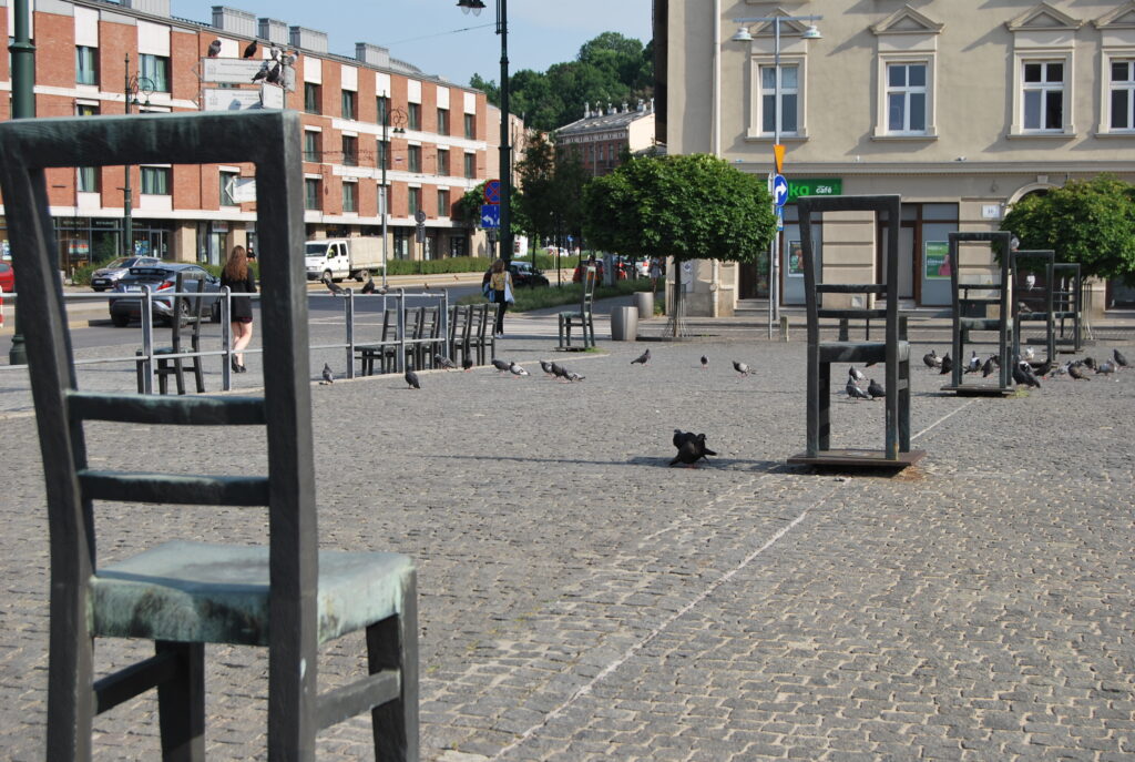 Ghetto Heroes Square chairs monument